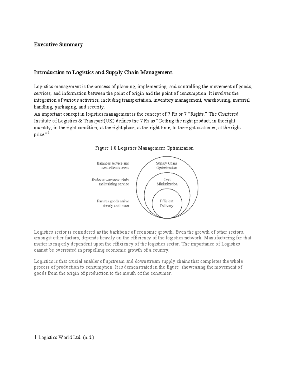 Logistics Report: Optimizing Supply Chain Management Strategies - Studocu