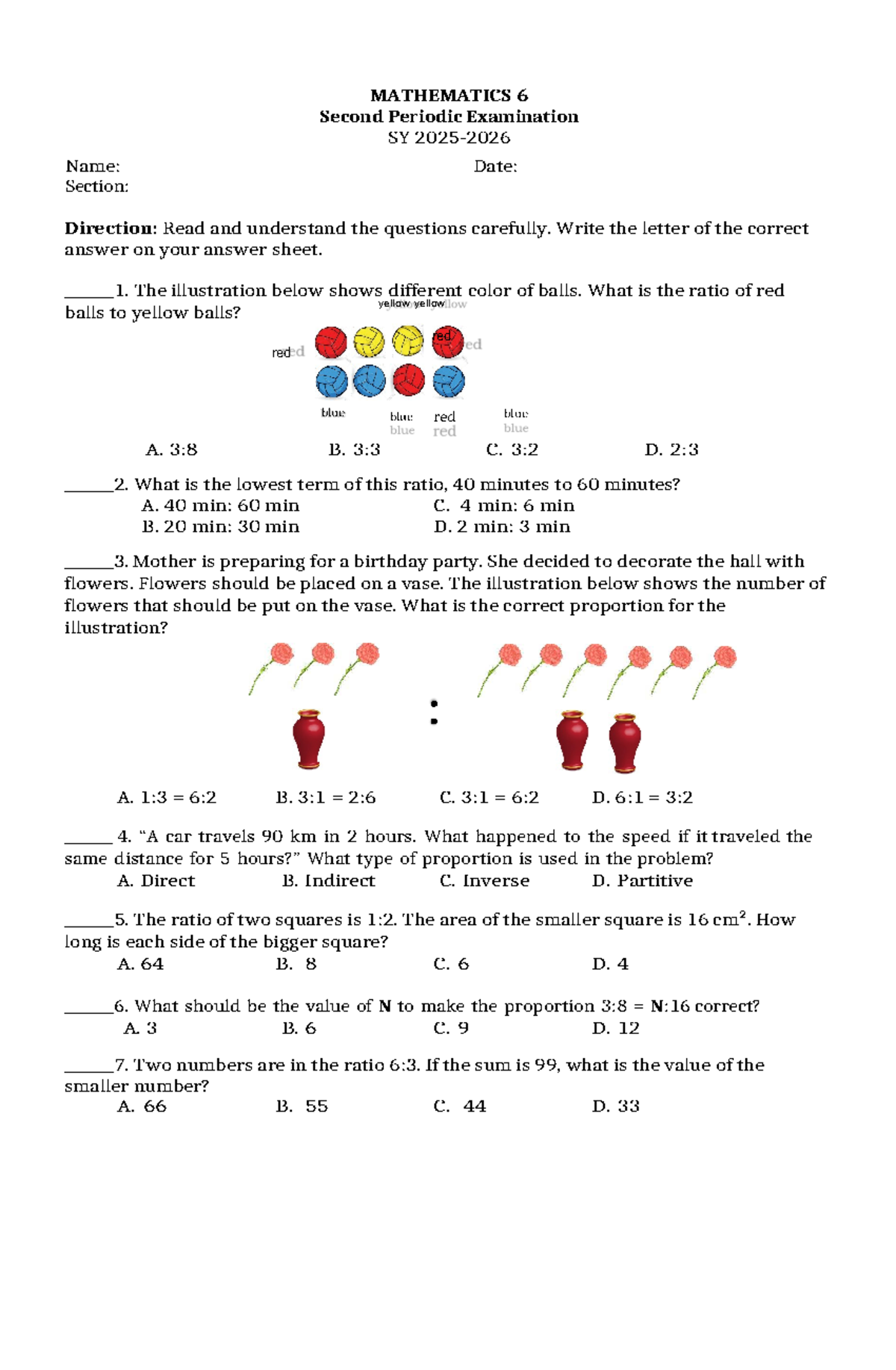 MATH 6 Second Periodic Exam Q2 - Effective Teaching Strategies - Studocu