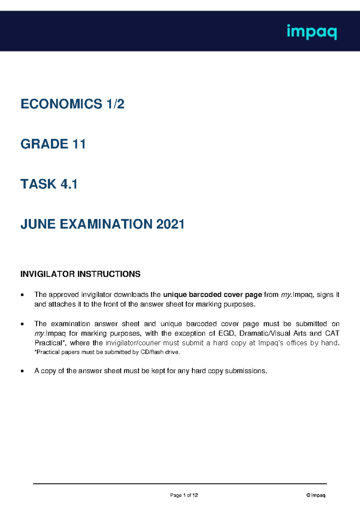 Grade 11 Economics June Exam 2021 - Paper 1/2 - Studocu