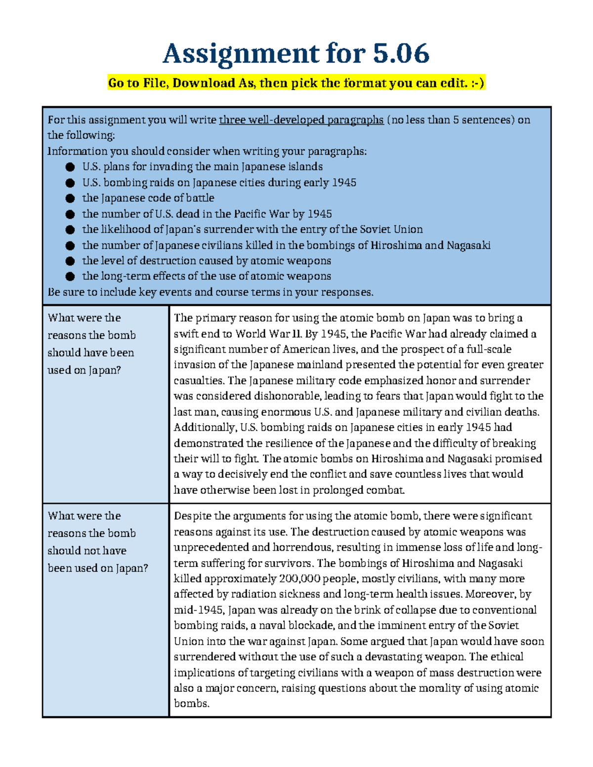 War Ends, USH Assignment 5.06, Haylei Marzoa - Assignment for 5. Go to ...