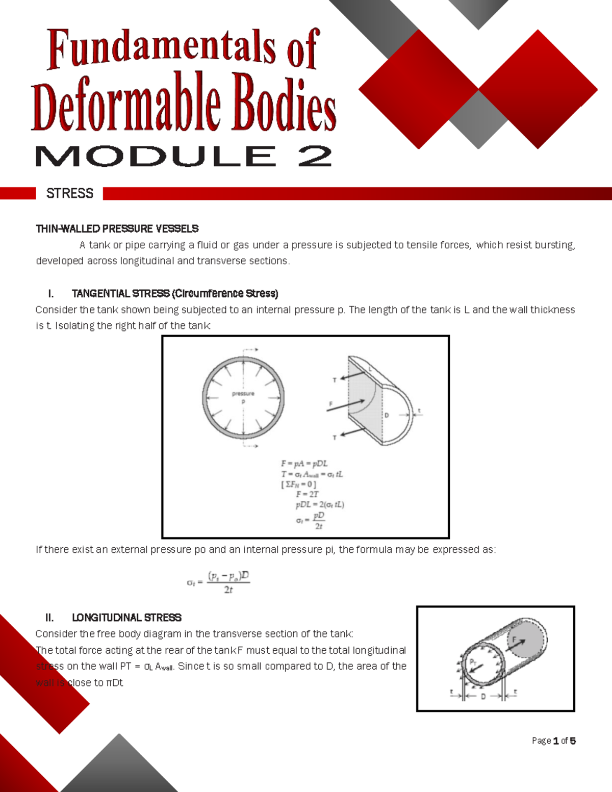 Module 2 - ASD: Stress in Thin-Walled Pressure Vessels and Applications ...