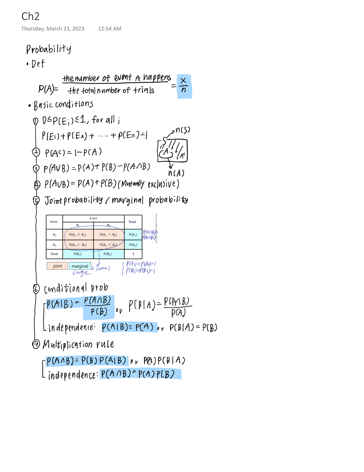 Chapter 2 - Probability Notes for Exam Preparation - Studocu