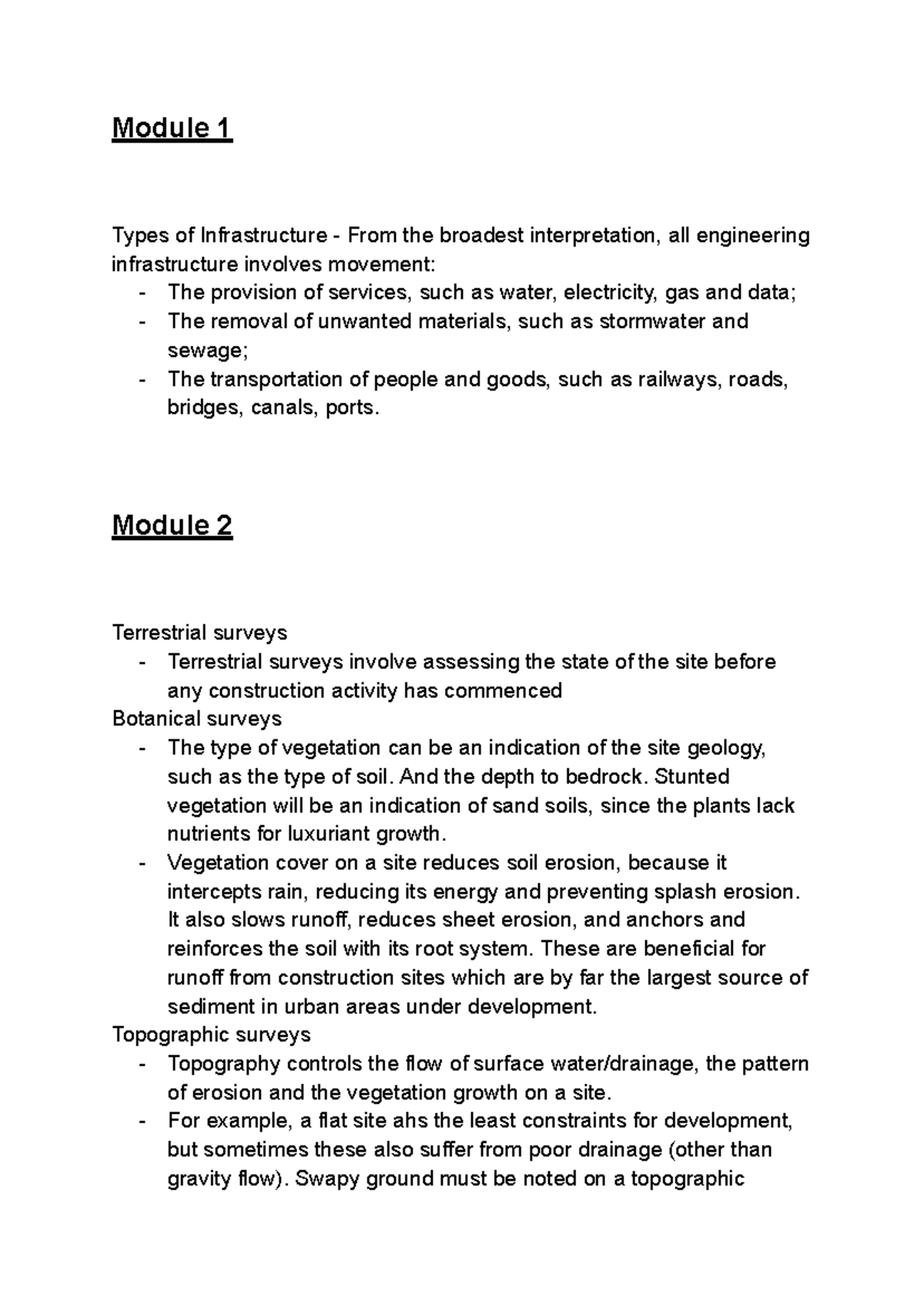 CIVIL 101: Comprehensive Notes on Civil & Substructure Modules - Studocu
