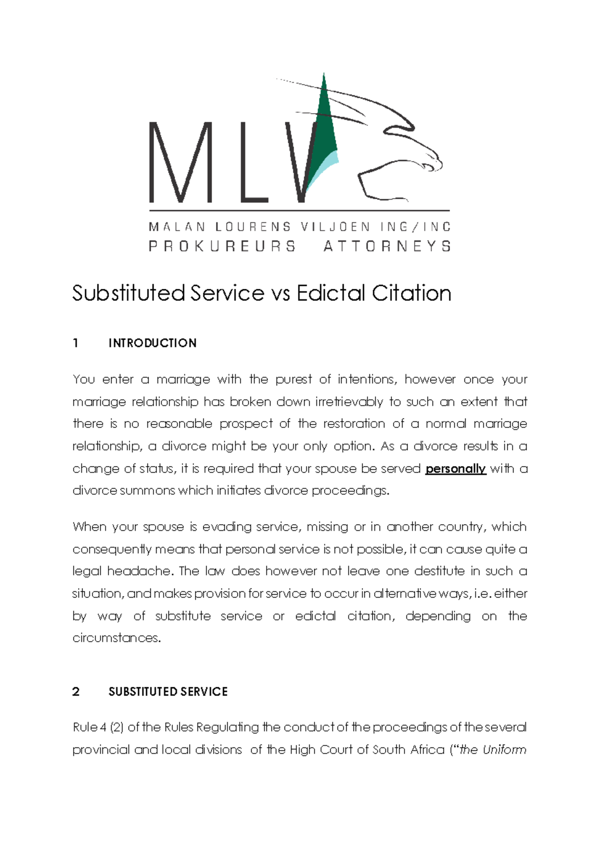 Substituted Service vs Edictal Citation: Legal Mechanisms in Divorce ...