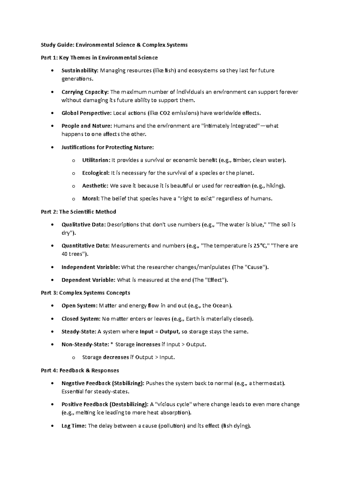 ENV 101 Study Guide: Key Themes in Environmental Science - Studocu