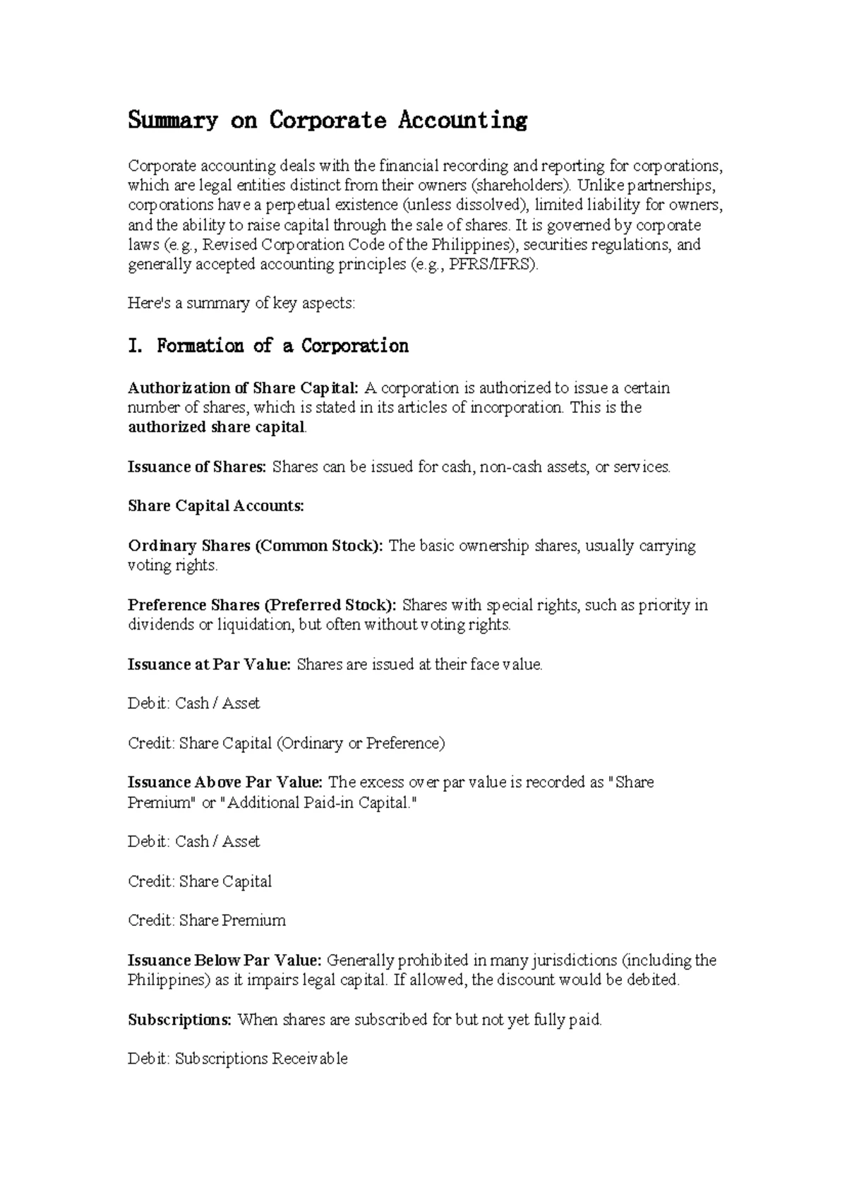 Partnership Accounting Summary: Key Concepts and Practices - Studocu