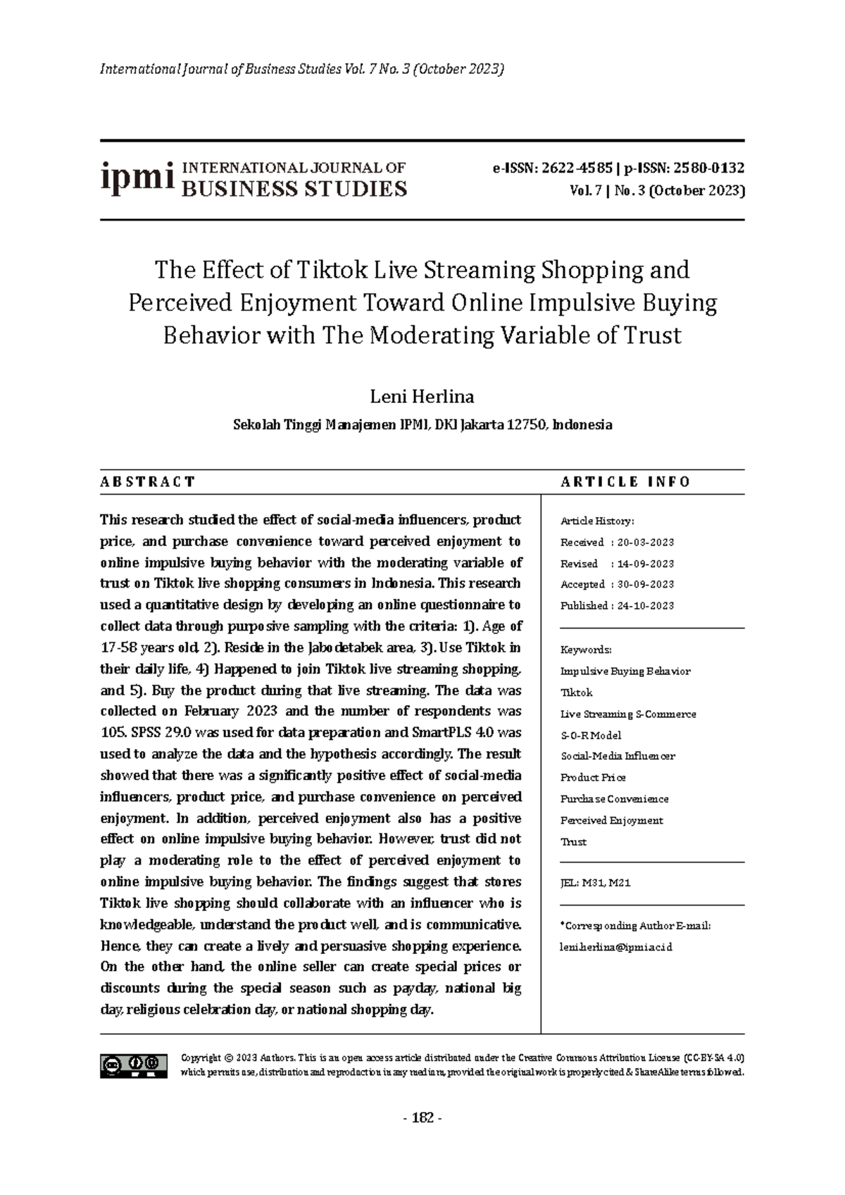 The Effect of Tiktok Live Streaming on Impulsive Buying Behavior (BUS ...