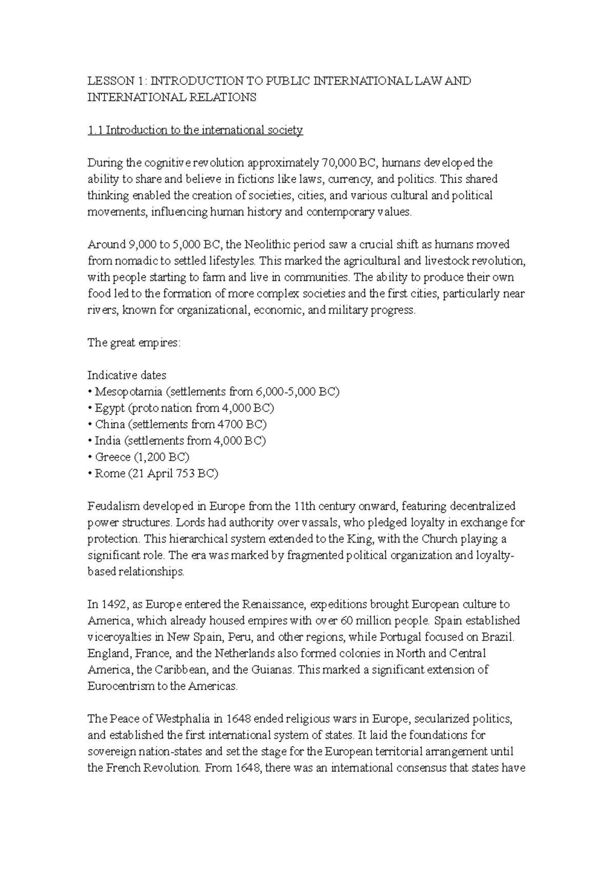 Lesson 1 - Apuntes - LESSON 1: INTRODUCTION TO PUBLIC INTERNATIONAL LAW ...