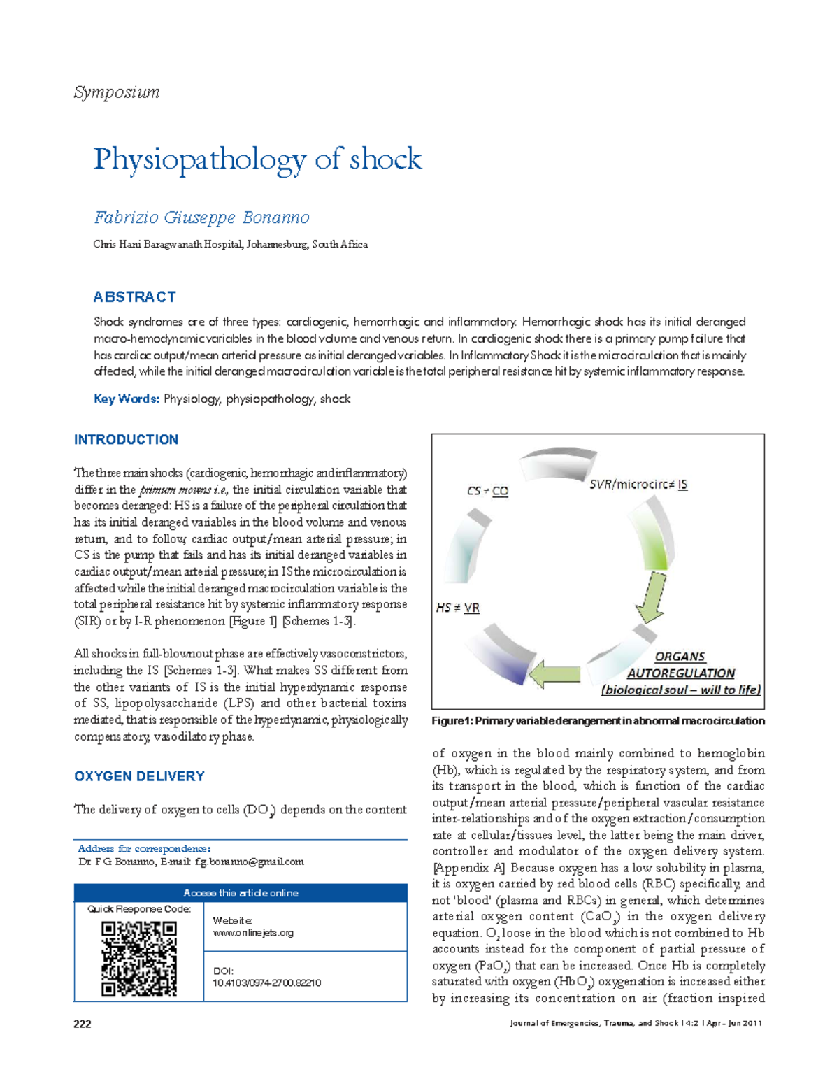 Physiopathology of Shock: Insights and Mechanisms in Clinical Context ...