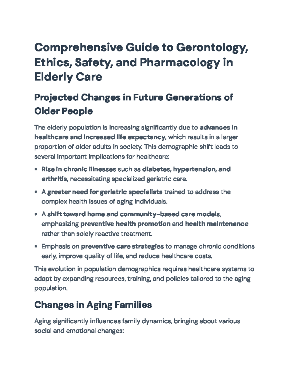 Comprehensive Guide to Gerontology, Ethics, and Safety in Elderly Care ...