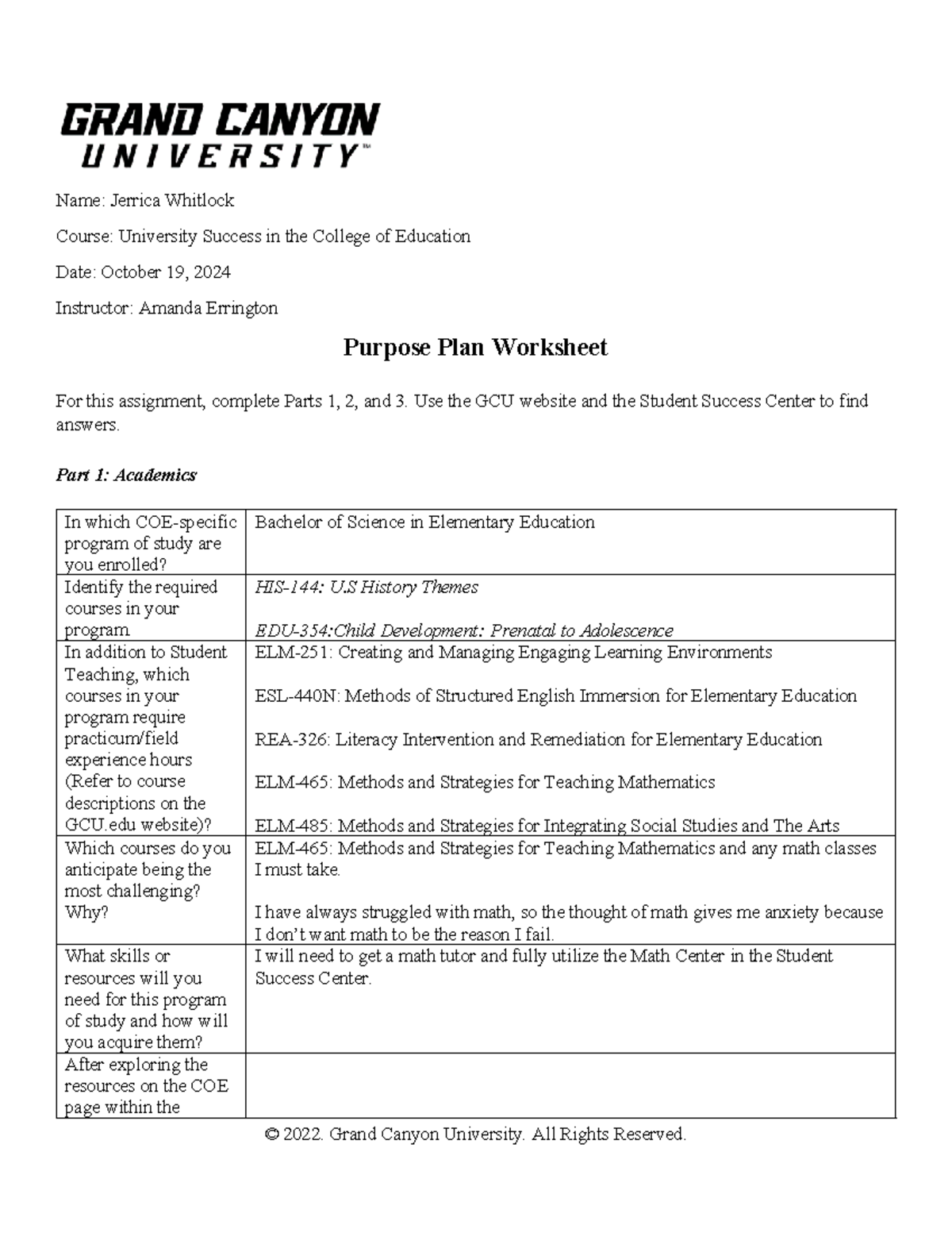 UNV-108-T4 Purpose Plan for University Success in Education - Studocu