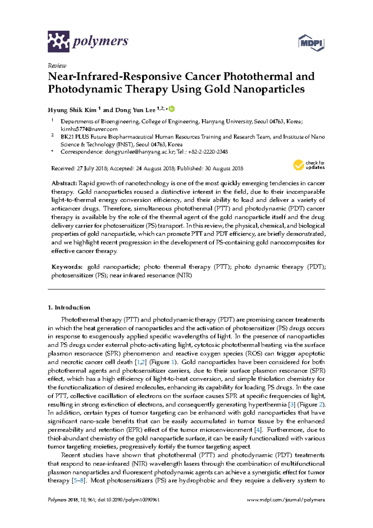 Gold Nanoparticles in Photothermal Therapy: Advances & Applications ...