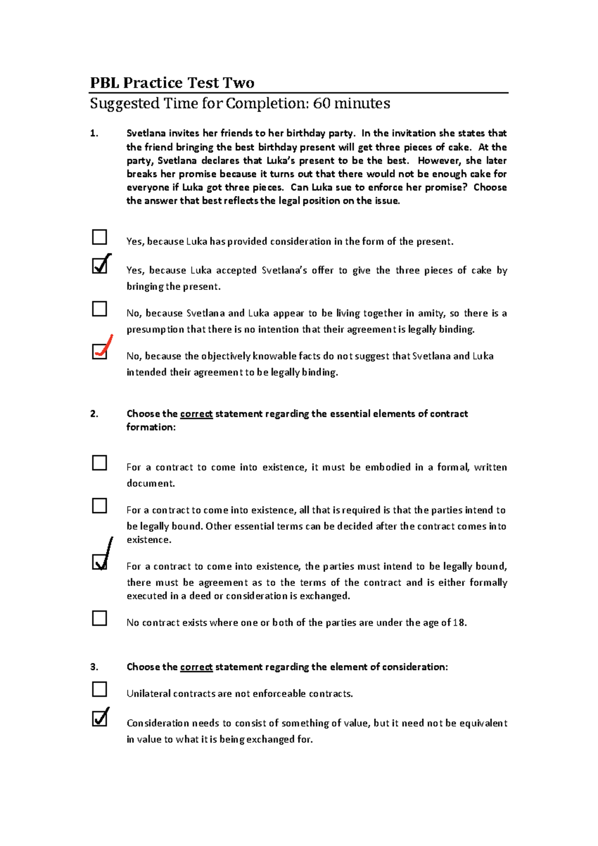 Business Law Test - BLaw Mock Test: Practice Questions and Answers ...