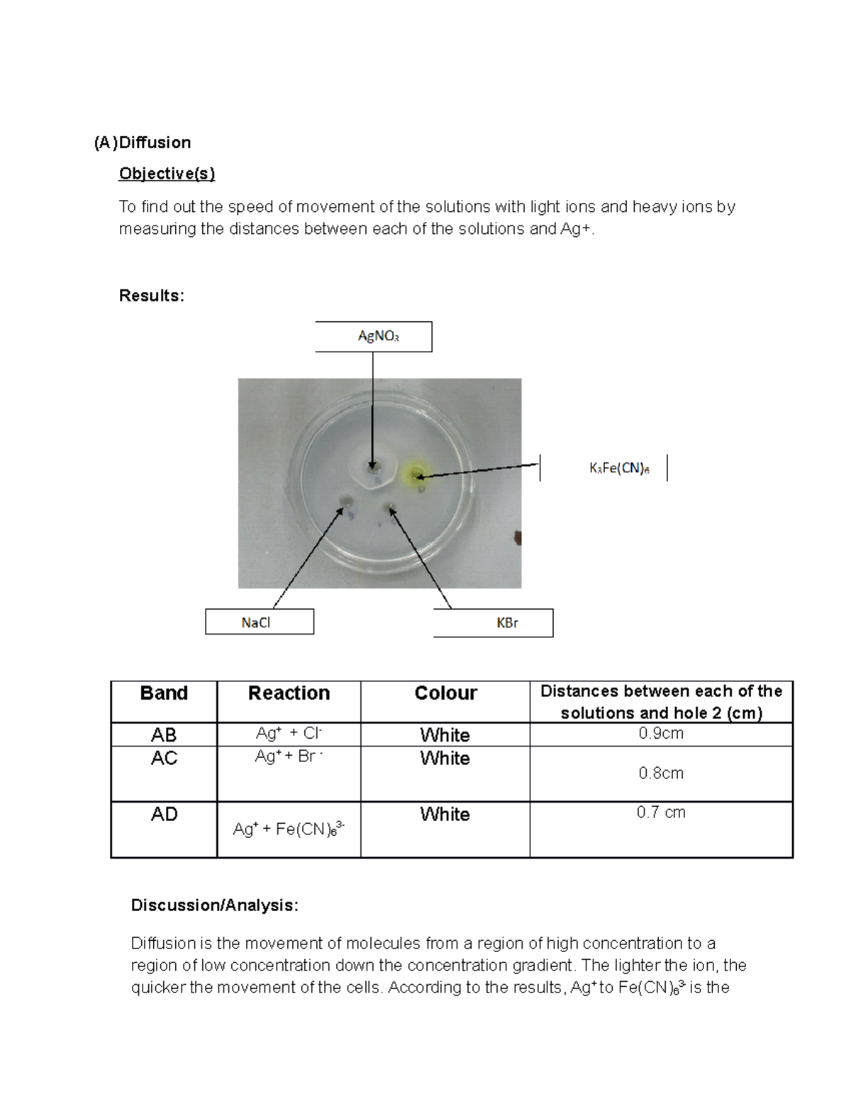 BIO121 Lab Report: Experiment 3 - Diffusion and Osmosis Analysis - Studocu