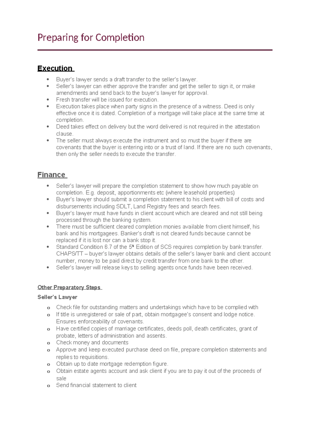 Pre-Completion Searches: Essential Property Inspection & Checks - Studocu