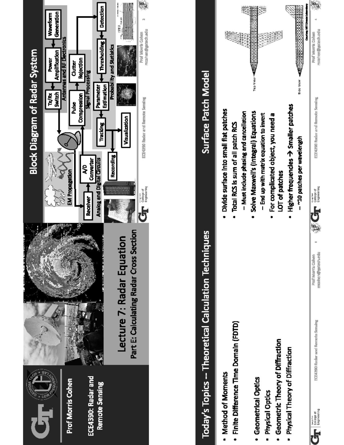 Lecture 7 Slides and Notes - GT TECK Block Diagram of Radar System ARE ...