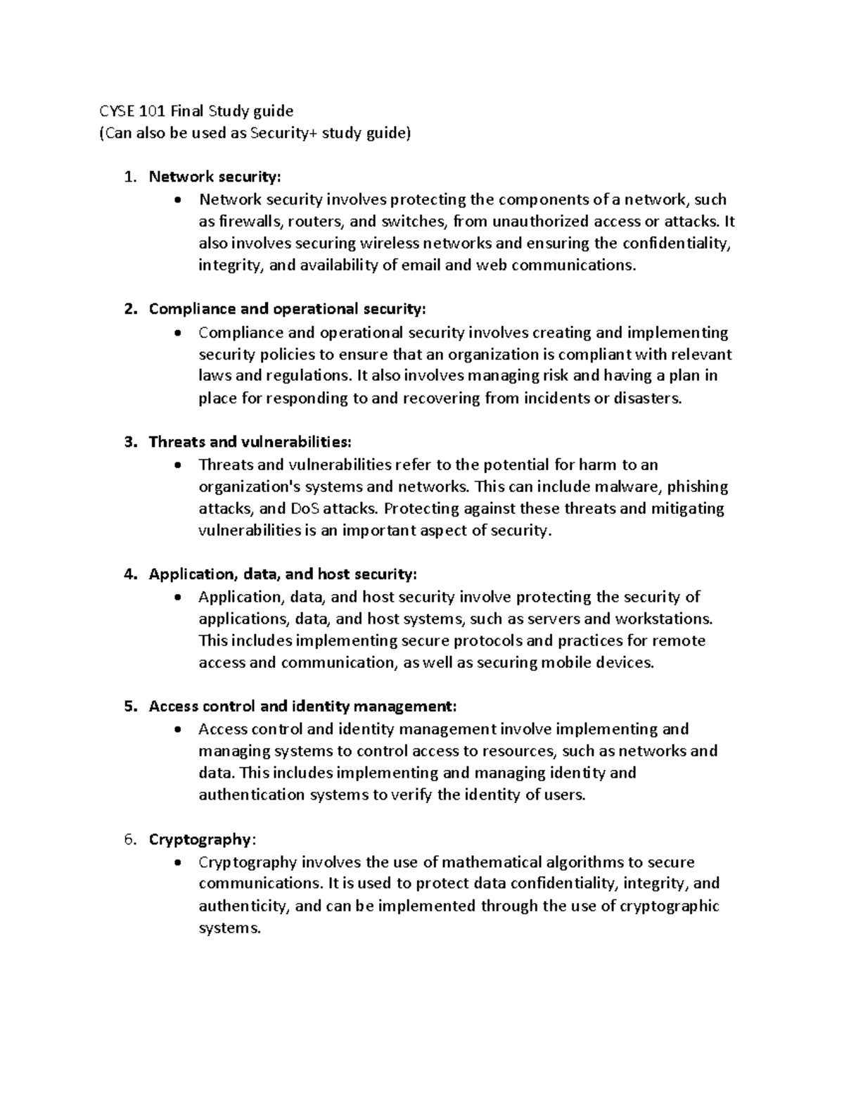 CYSE 101 Final Exam Study Guide: Key Concepts & Practice Questions ...