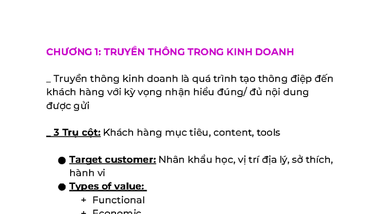 TỔNG ÔN TTKD: Truyền Thông Trong Kinh Doanh và Kỹ Năng Giao Tiếp - Studocu