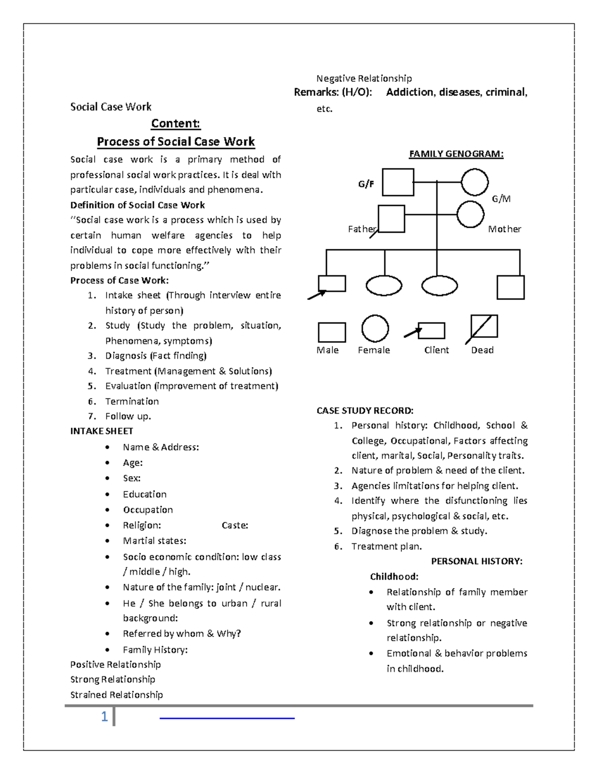 Social Case Work Process: Key Steps & Methodology in Social Work - Studocu