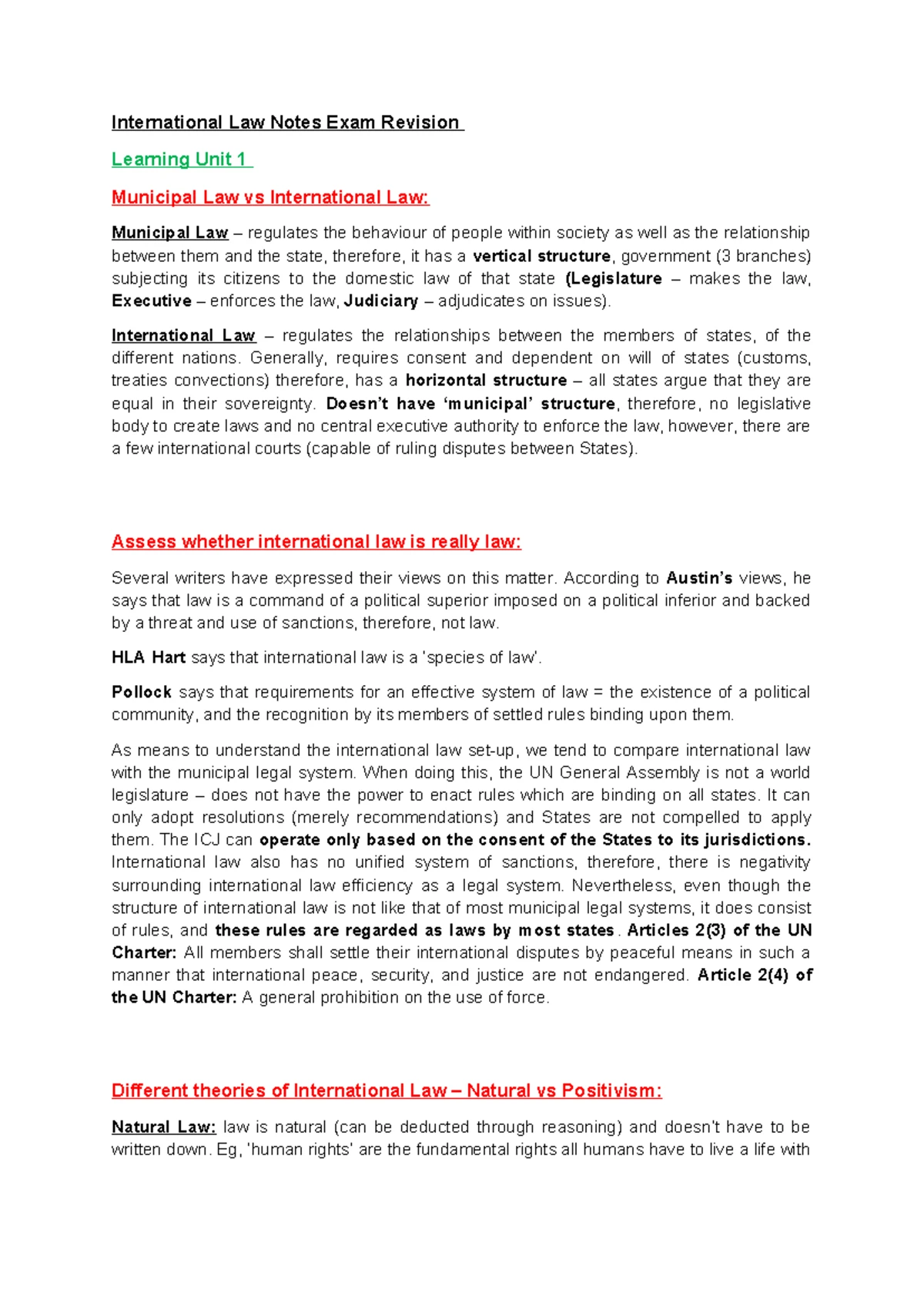 LU1 TH1 Chapter 2, 3, 6, 8 Notes on Offer and Acceptance in Contracts ...
