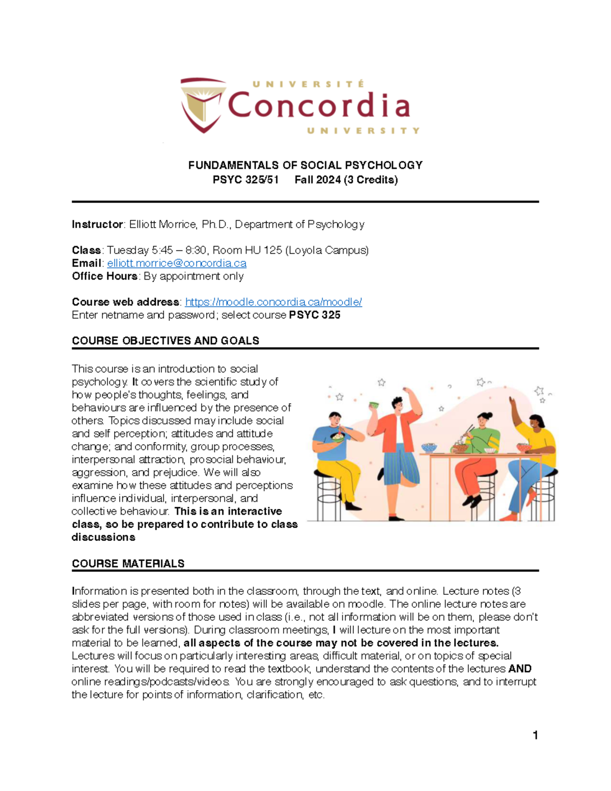 PSYC 325 - Fundamentals of Social Psychology Course Outline Fall 2024 ...