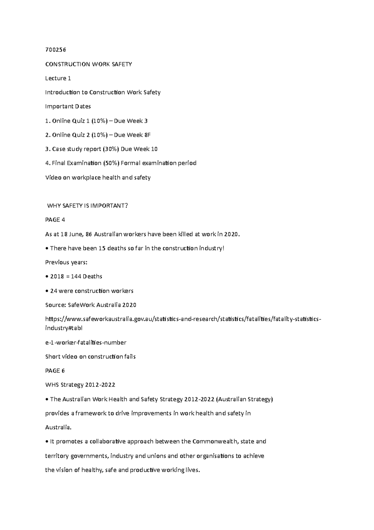 700256 CWS: Construction Work Safety Final Exam Overview and Insights ...