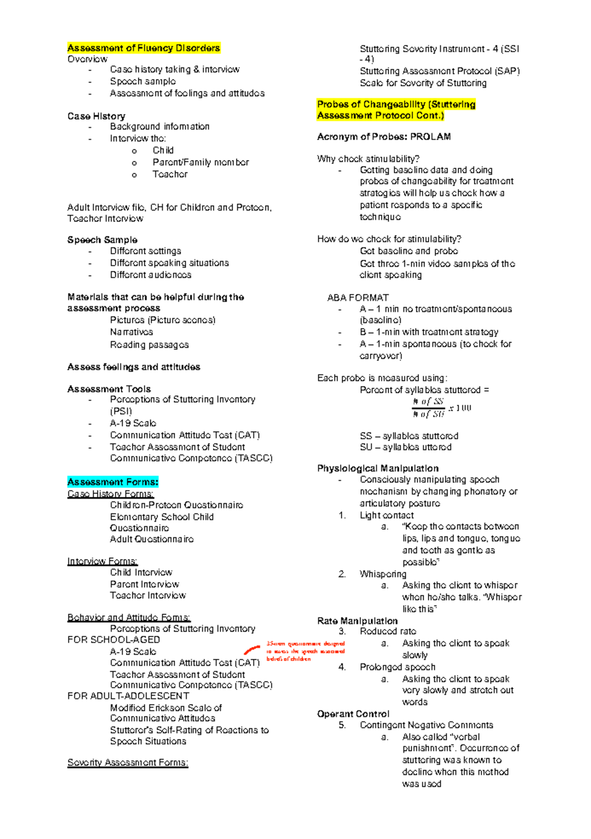 Fluency DOs Assessment Guide for Stuttering Disorders - Document Preview