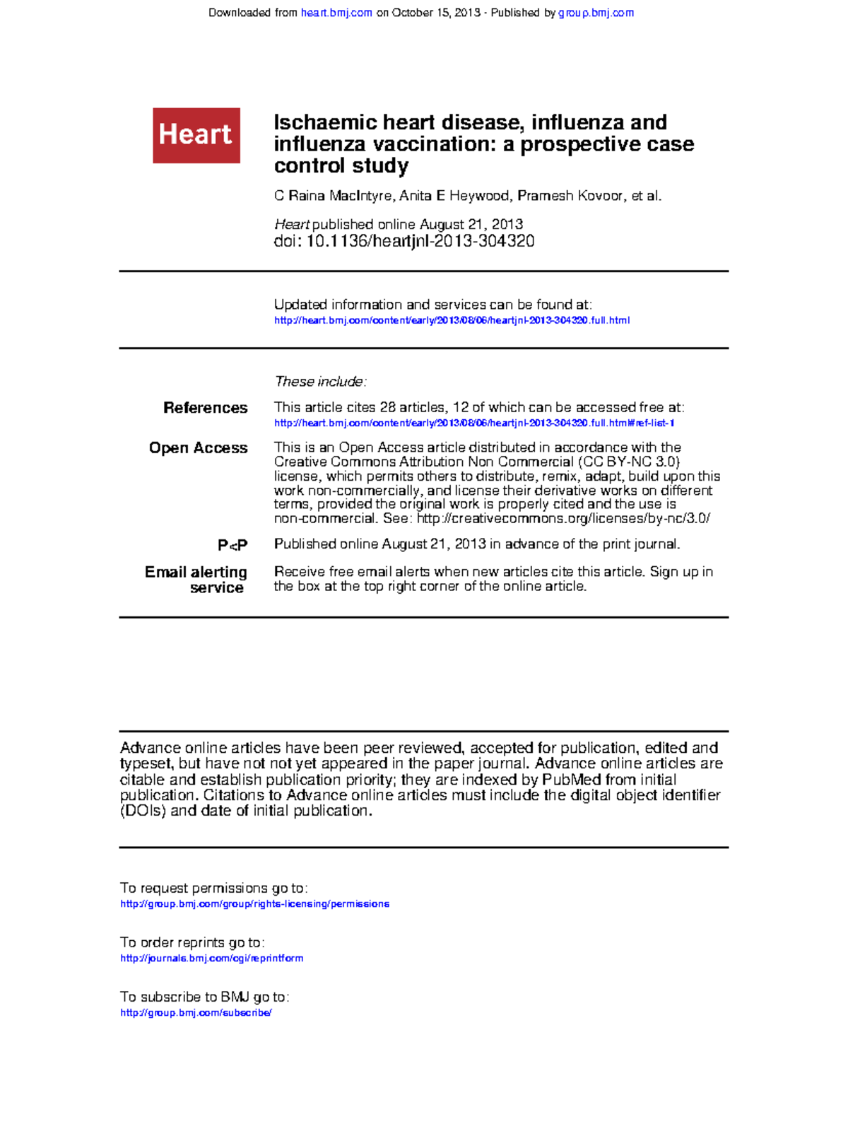FA MA105 Prospective Case-Control Study on Influenza Vaccination and ...