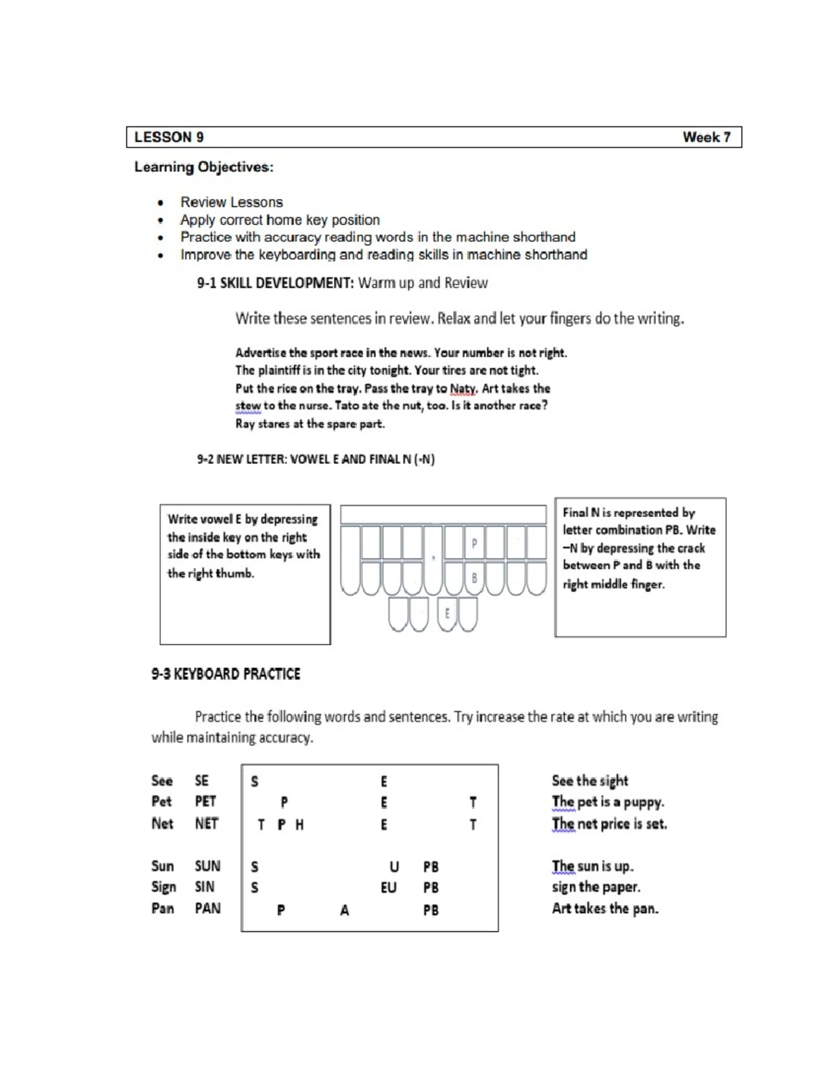 Lesson 5: Foundations of Machine Shorthand (LA 5) - Studocu