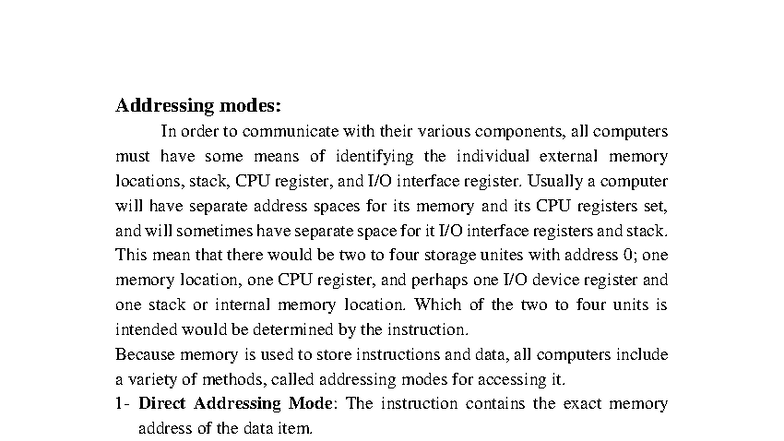 Embedded Addressing Modes: Understanding Computer Memory Access ...