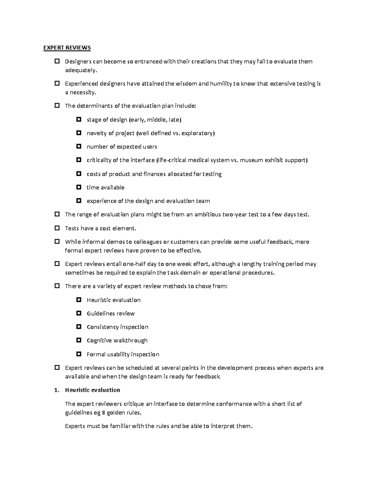 Expert Reviews and Usability Testing: Key Insights and Methods - Studocu