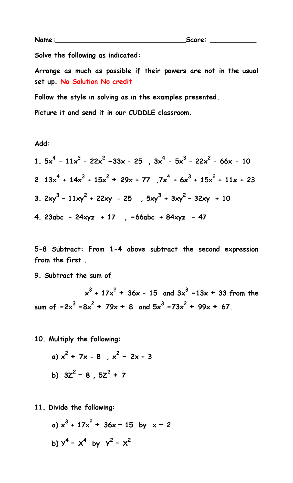 BEM QUIZ - Basic Engineering Mathematics Quiz - Name ...
