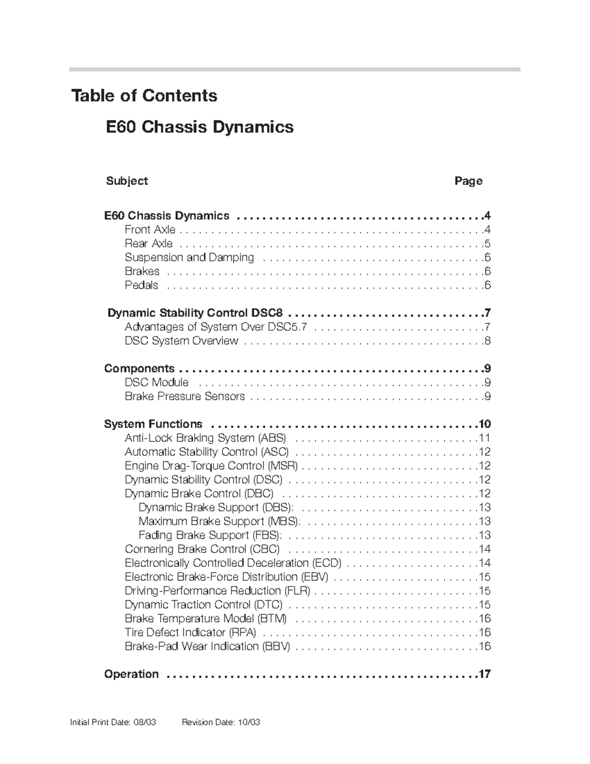 E60 Chassis Dynamics Overview and Technical Details - Studocu