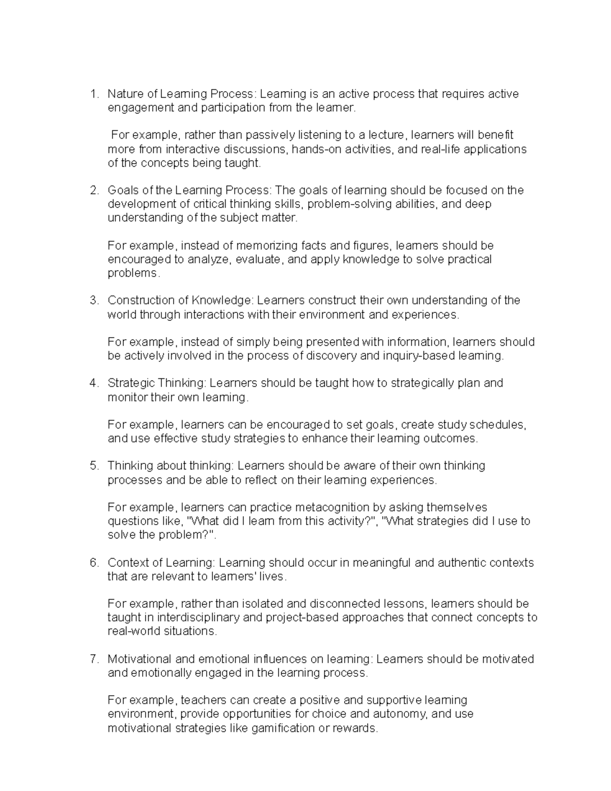 Learner-Centered Psychological Principles (LCP) Notes - Studocu