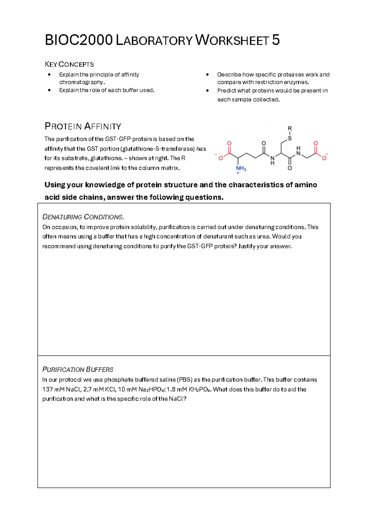 glutathione s transferase affinity chromatography Efficient Purification of GFP Using Affinity Chromatography (BIO 462)