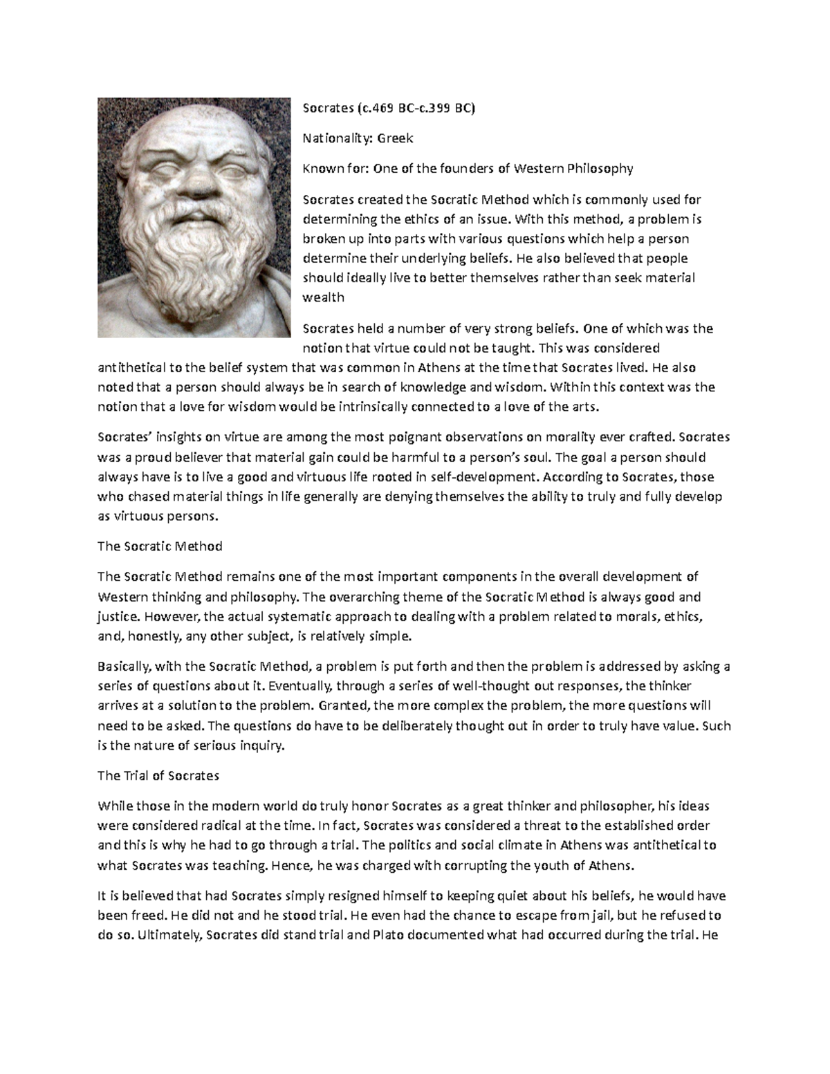 Study Notes on Influential Greek Philosophers: Socrates, Plato ...