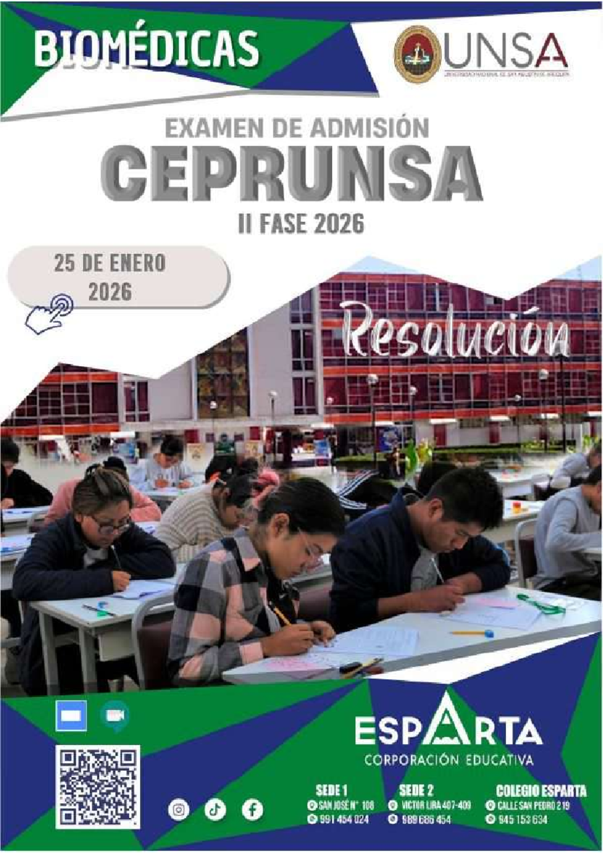 Claves de Examen de Admisión BIOMÉDICAS CEPRUNSA II FASE 2026 - Studocu