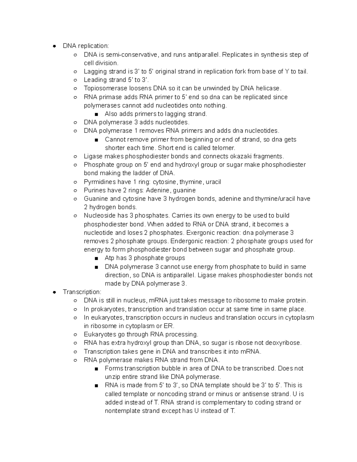 AP Bio Unit 6: DNA Replication, Transcription, and Gene Regulation ...