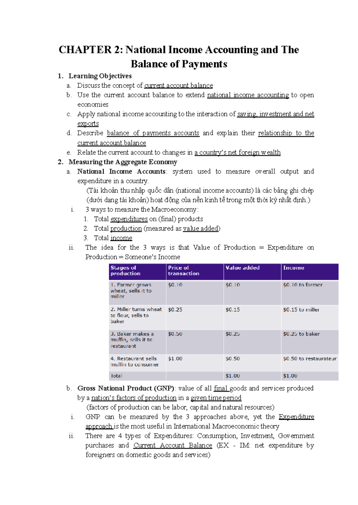Chapter 2 - Notes on National Income Accounting & Balance of Payments ...