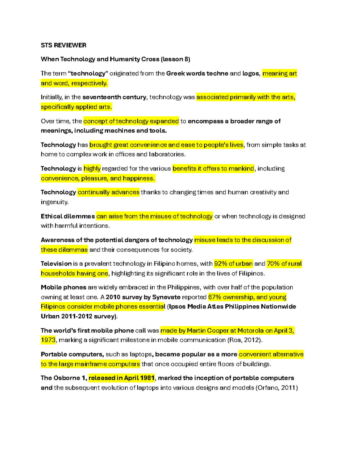 STS 101 Finals Reviewer: Technology, Ethics, and Society Insights - Studocu