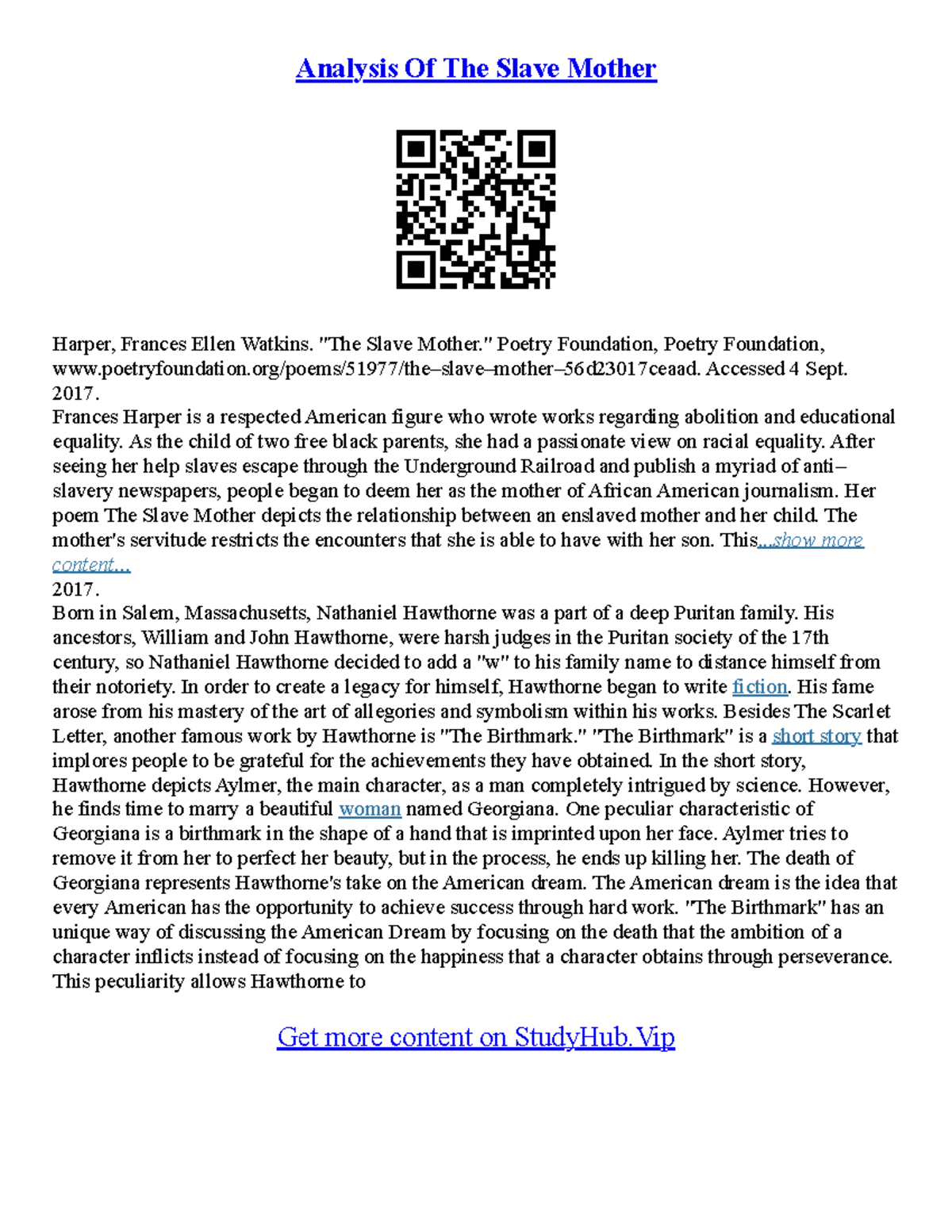 Analysis of "The Mother" Poem: Exploring Themes and Emotions - Studocu