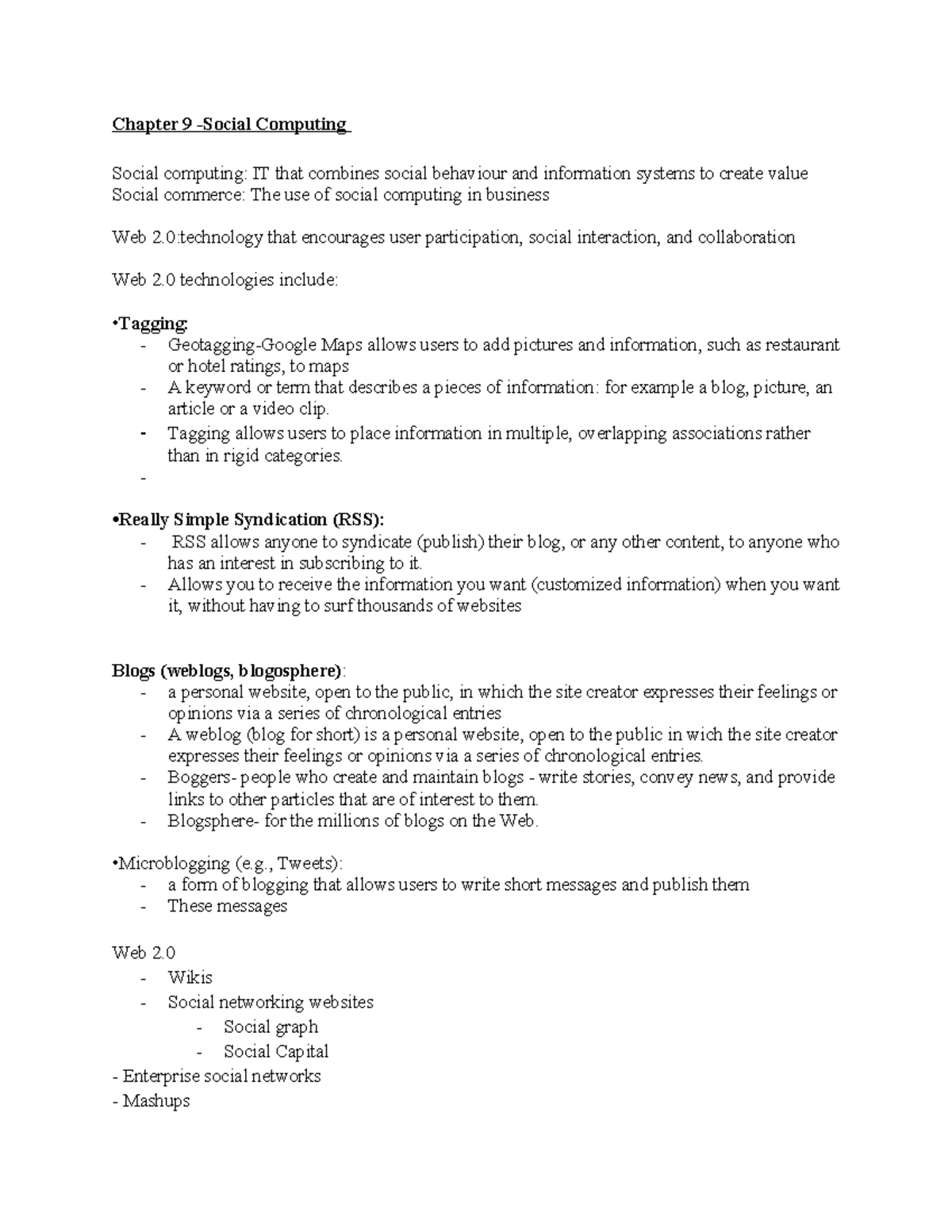 Social Computing - Chapter 9 Notes on IT & Social Commerce - Studocu
