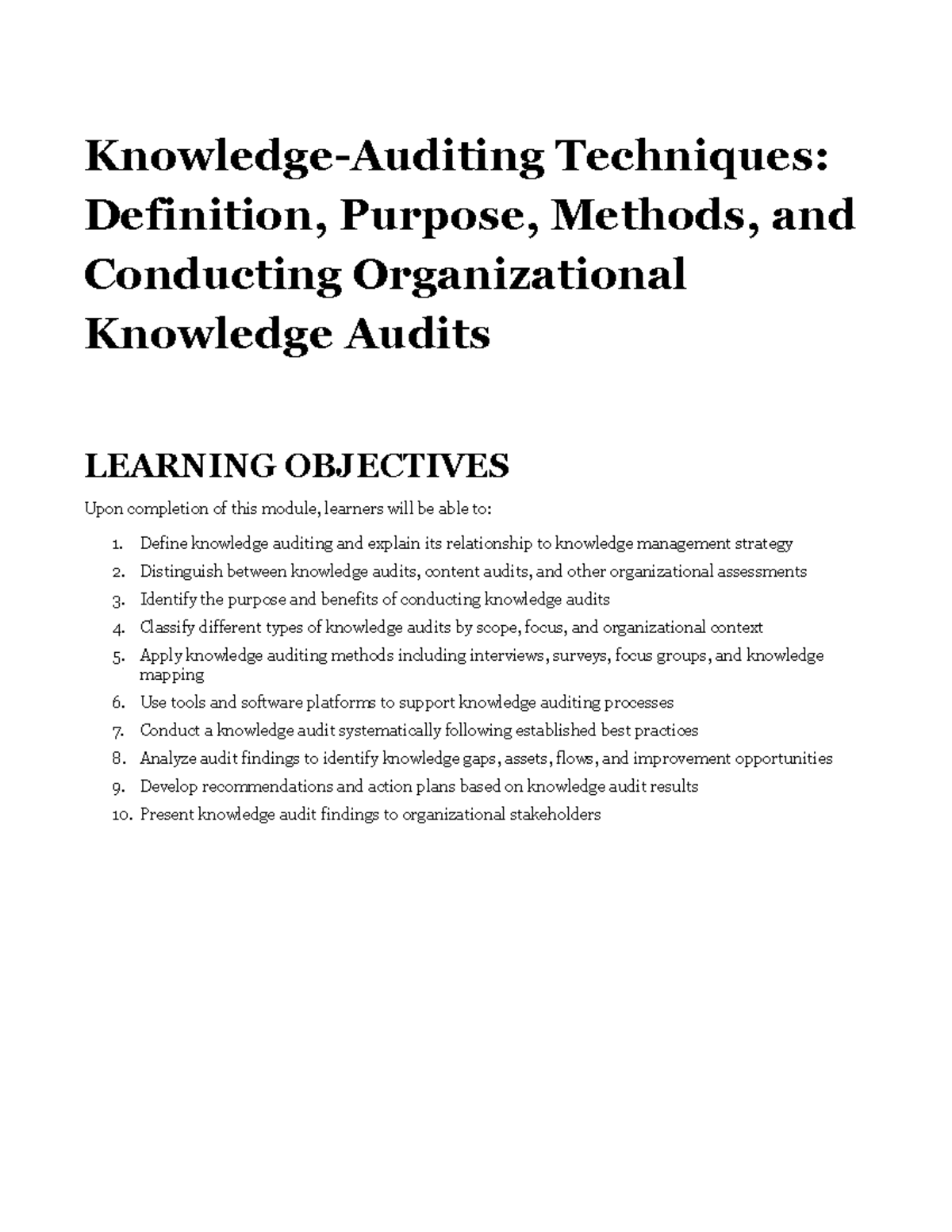 Knowledge Auditing Techniques: Definition, Methods, and Best Practices ...