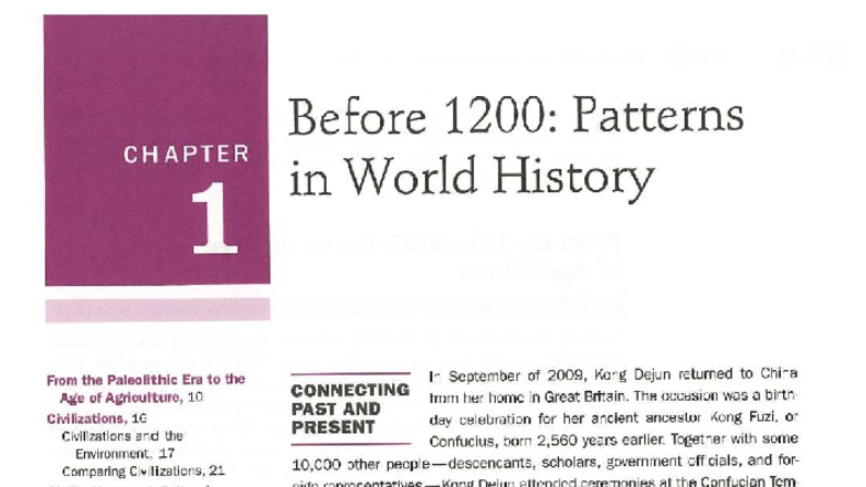 WHAP 101: Chapter 1 - Before 1200: Patterns in World History - Studocu
