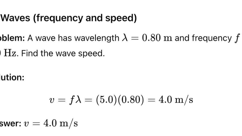 25 12 10 11 46 08 - Solving - PHYSICS - 6) Waves (frequency and speed ...