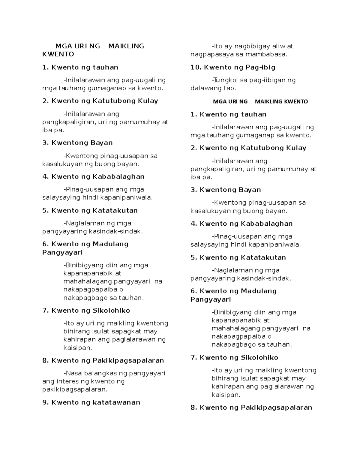 Maikling Kwentong Kababalaghan Tagalog Mai…
