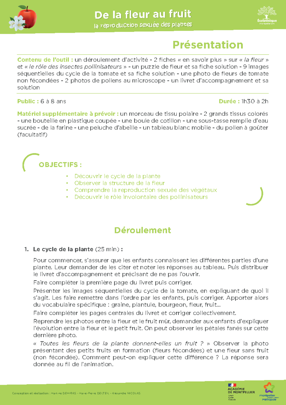 Cycle de la Plante De la Fleur au Fruit Activité Éducative Studocu — free download