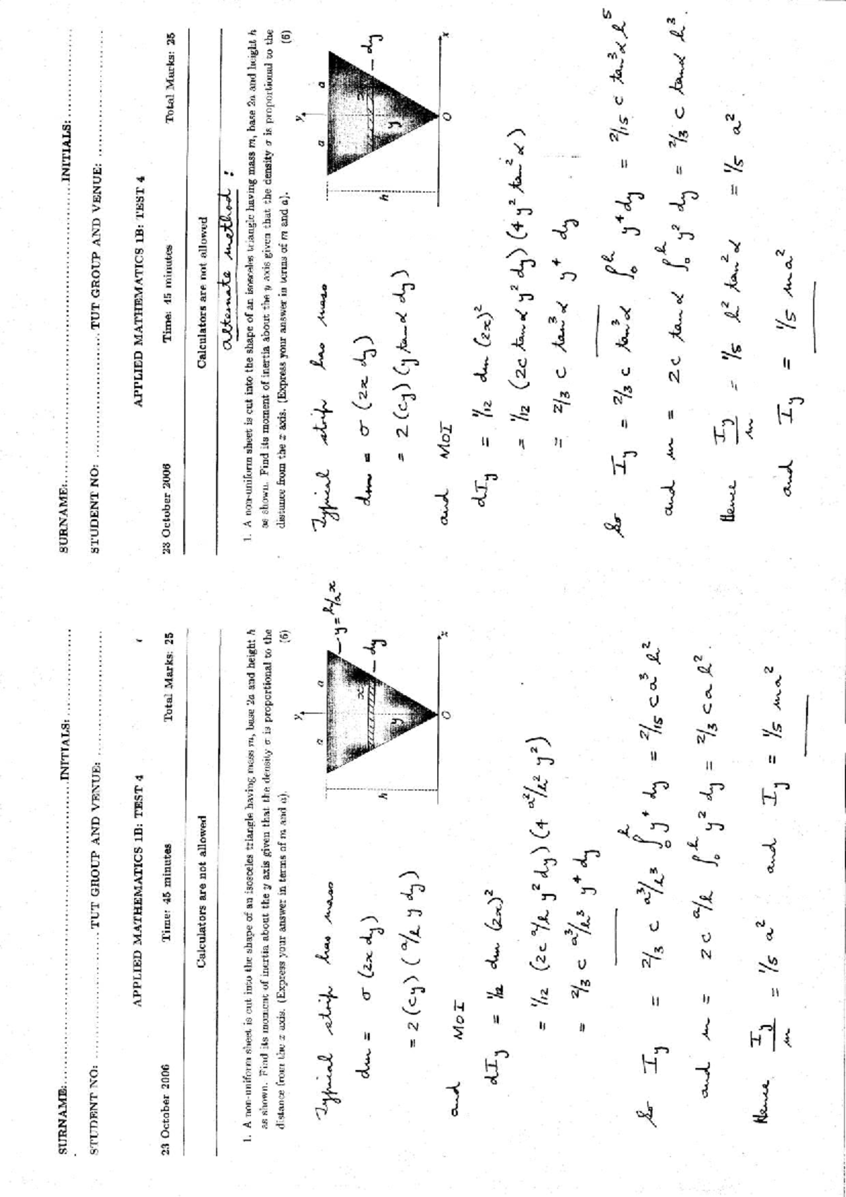 Applied Mathematics 1B: Test 4 Study Notes - Studocu