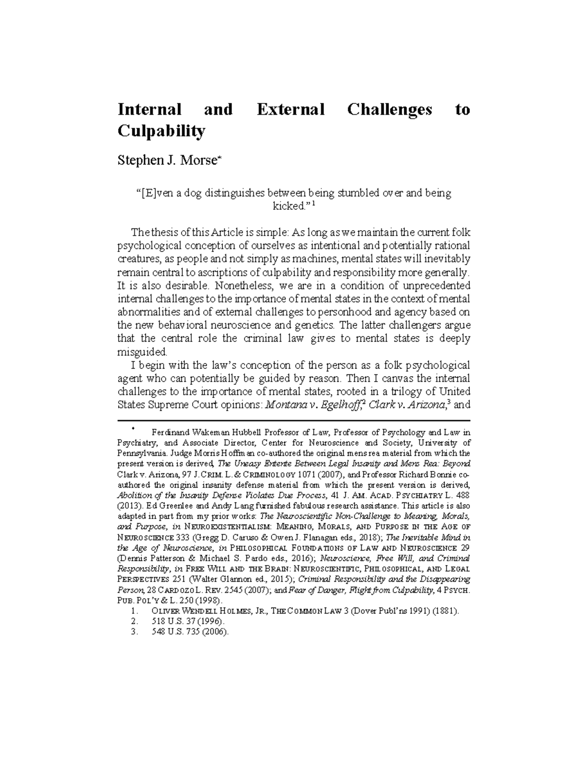 Internal and External Challenges to Culpability: A Legal Analysis - Studocu