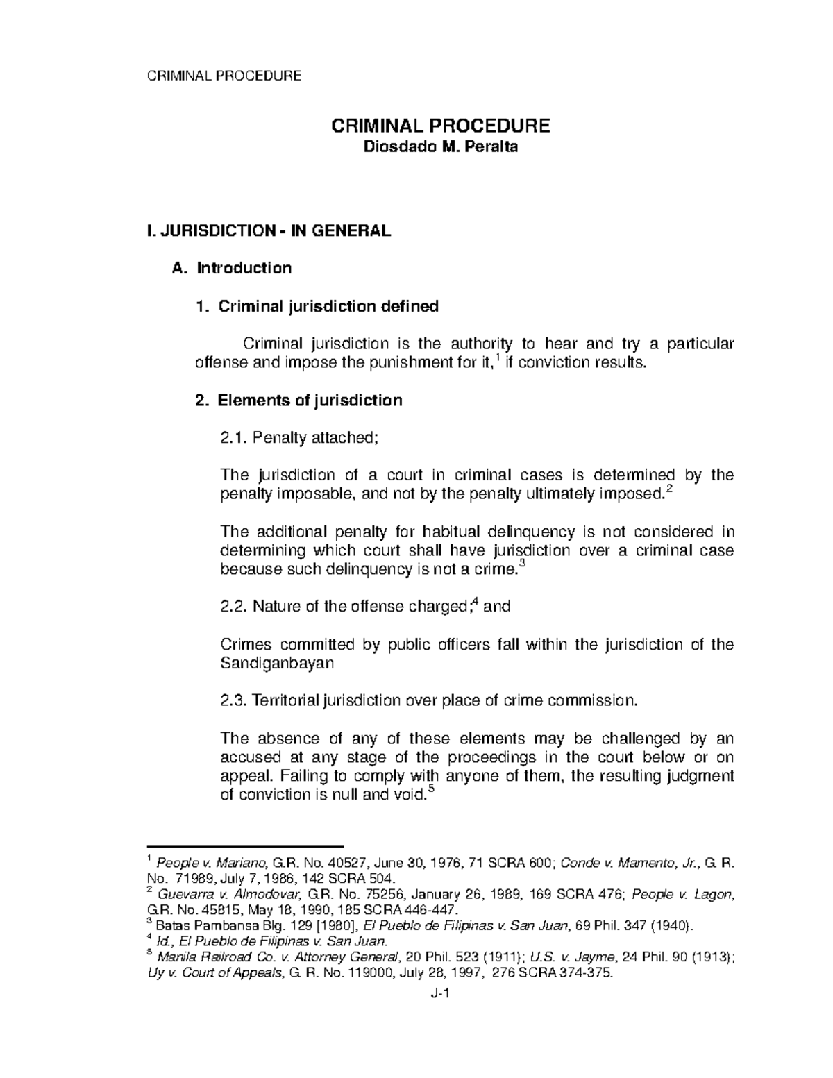Criminal Procedure Notes Understanding Jurisdiction And Prosecution